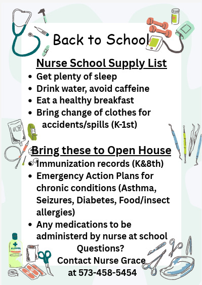 Back to school note from the nurse