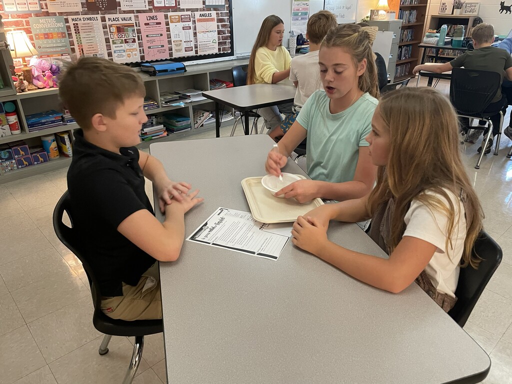 5th Grade Students exploring Goop to describe the states of matter.