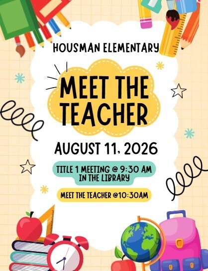 Meet the Teacher picture displaying the date August 11th at 9:30am