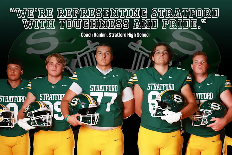 Stratford High School football team posed