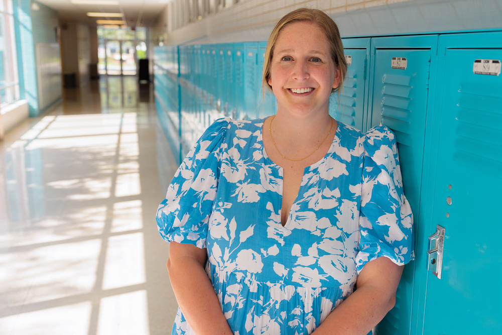 teacher standing in the hall