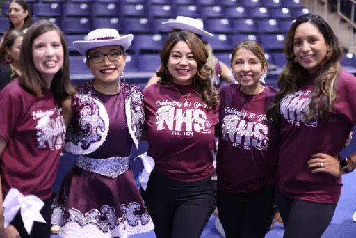 Northbrook High School cheerleaders posing