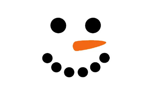 snowman face with carrot nose
