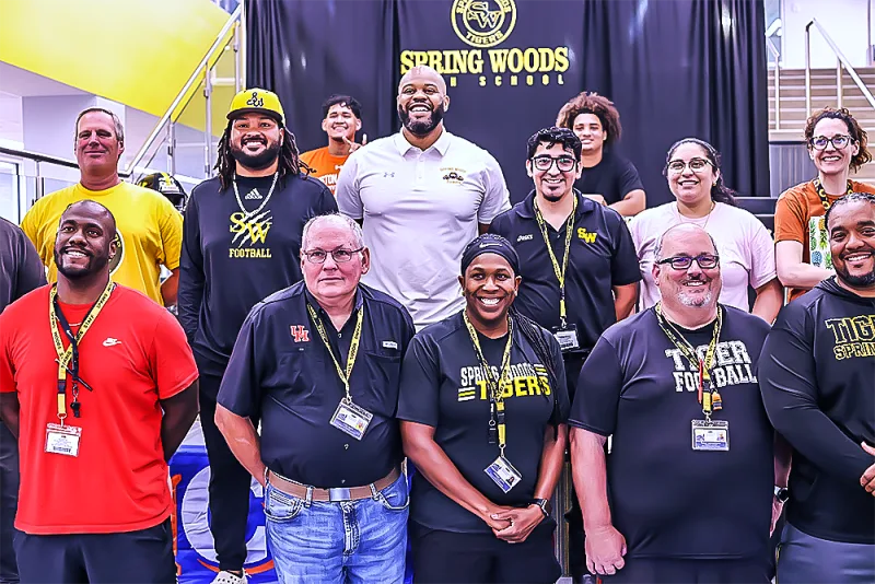 spring woods staff on risers