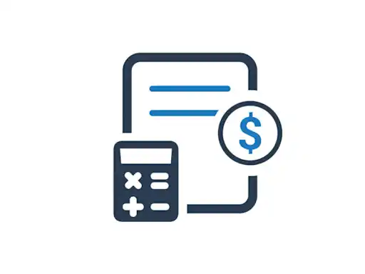 icon of a calculator and coin