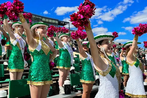 stratford cheerleaders in the stands
