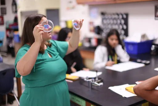 Jamie Flint teaching her students