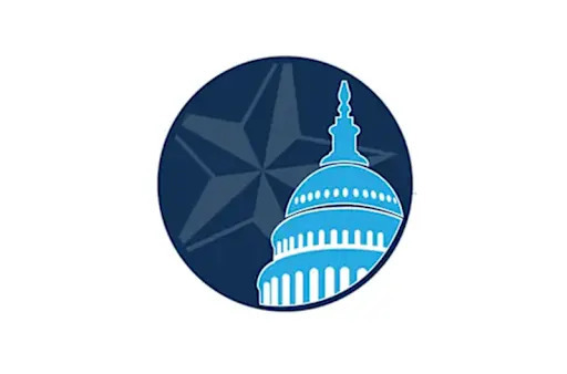 Logo featuring Texas state capitol with star behind it