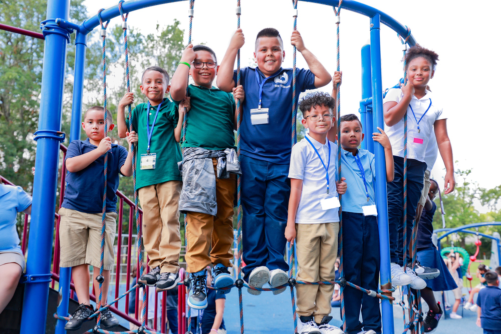 students on a playground