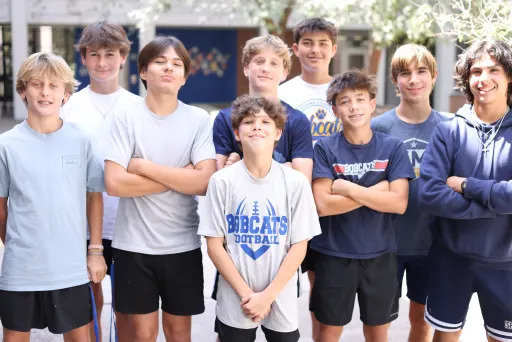 group of students posing