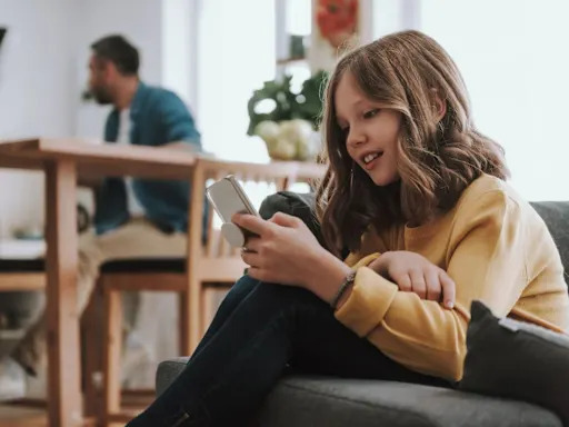young girl on a mobile phone