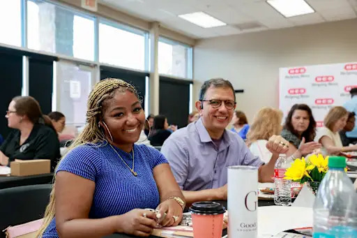 teachers sat at tables