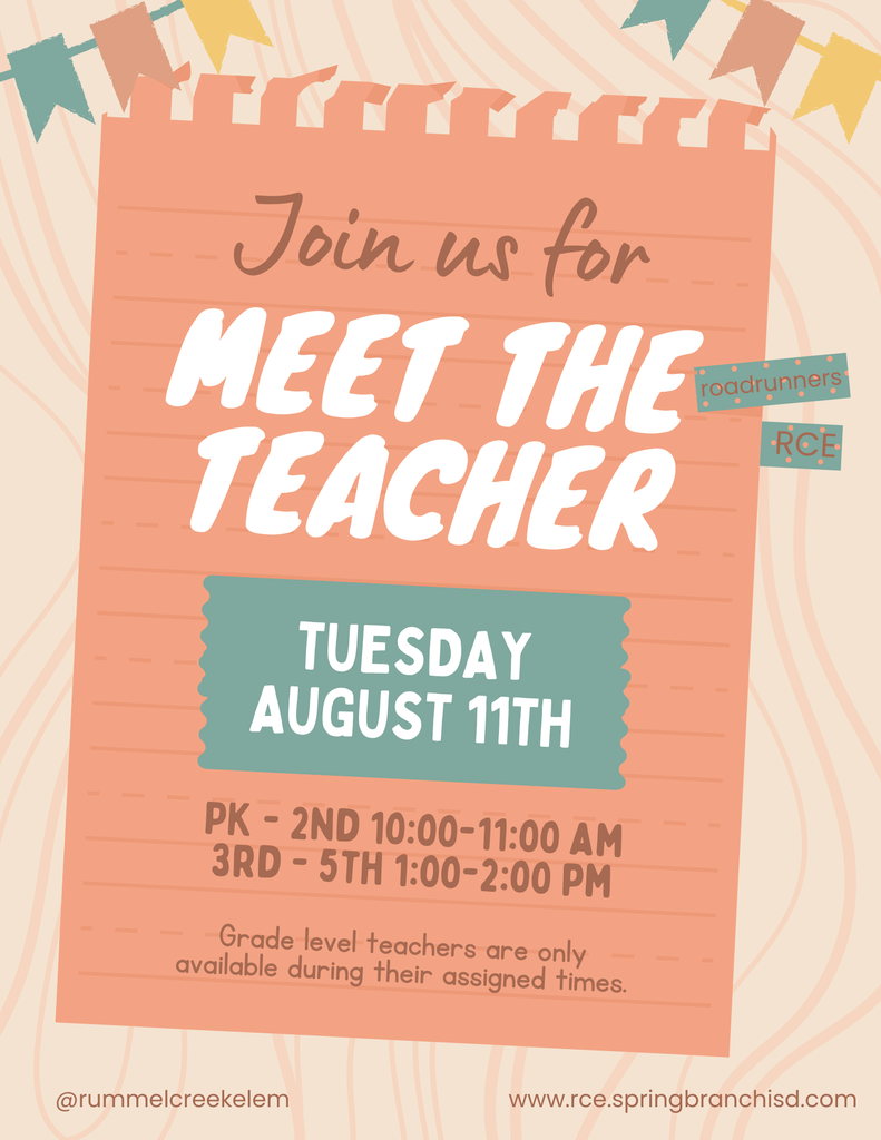 An invitation for Meet the Teacher on Tuesday, August 11th. It is divided into two time slots.