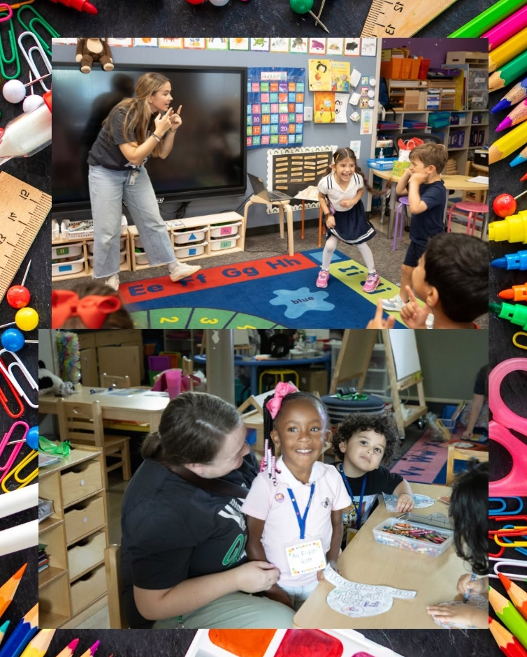 children playing on the 1st day of school