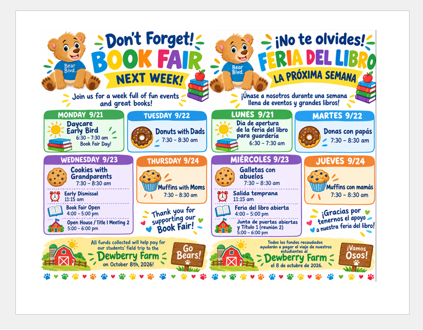 Book Fair starts tomorrow