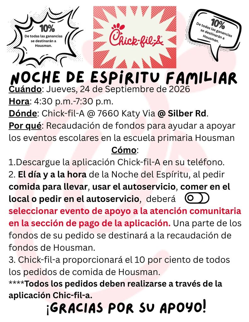 Chick fil a flyer spanish