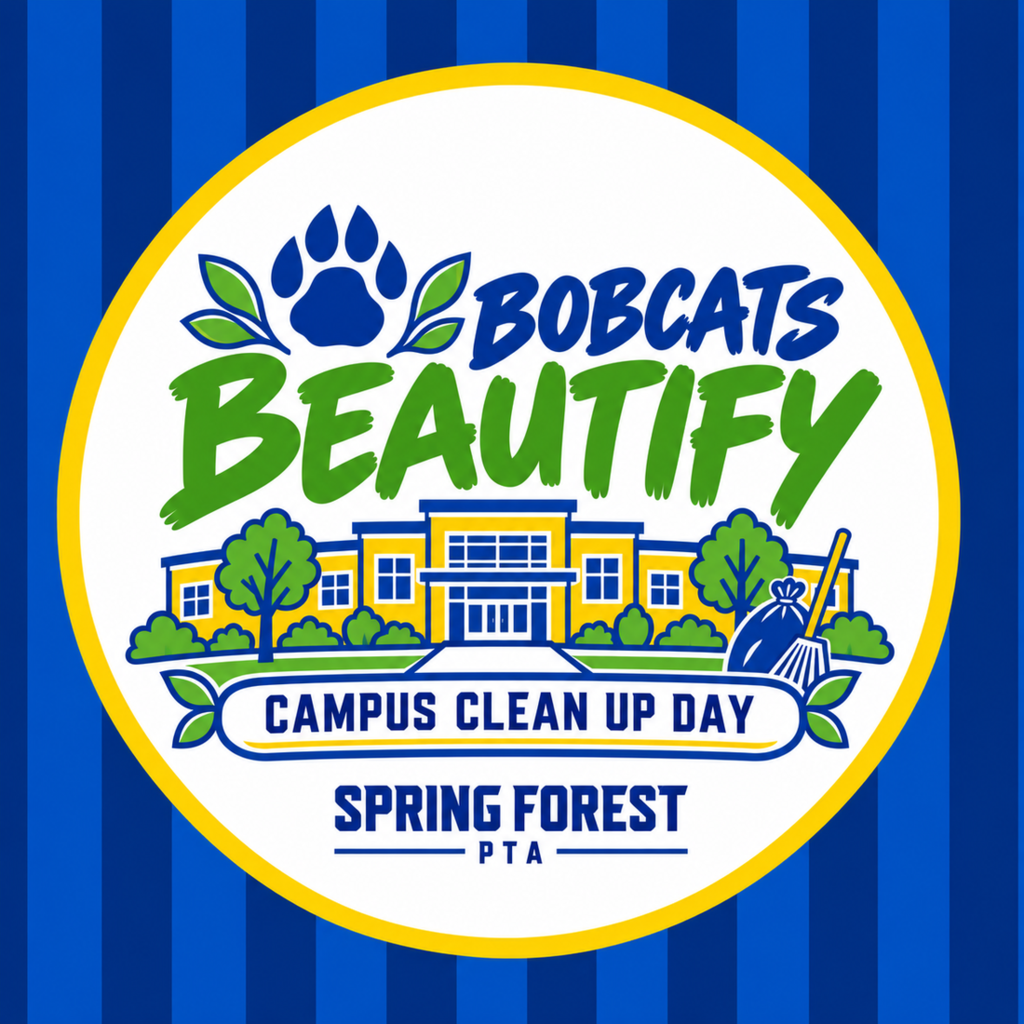 Image that reads, "Bobcats Beautify, Campus Cleanup Day."