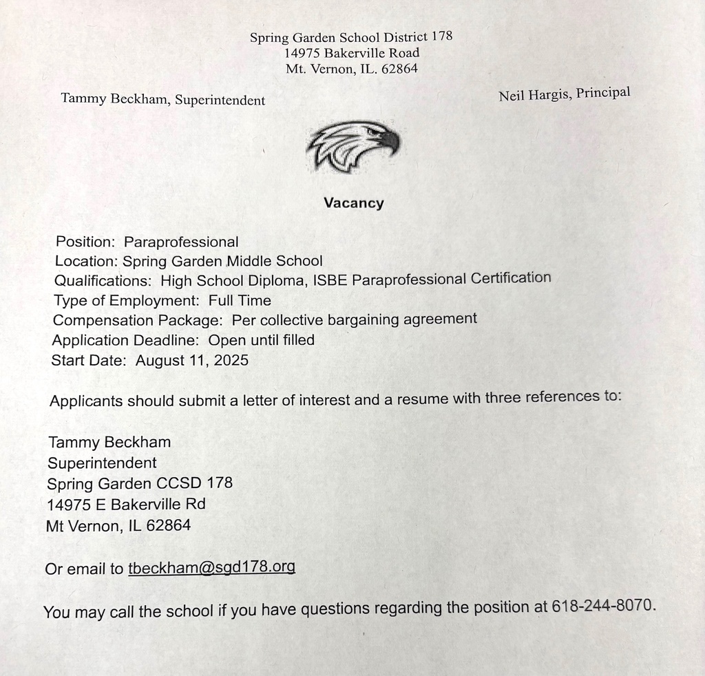 Paraprofessional Vacancy