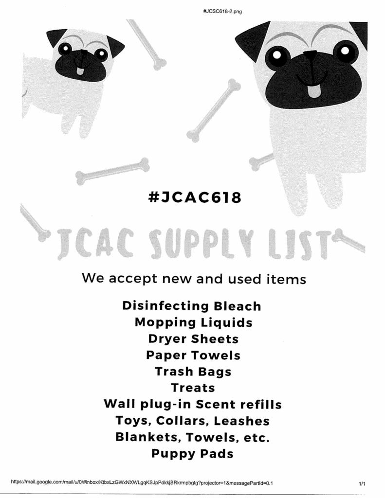 Pet Drive Supply List