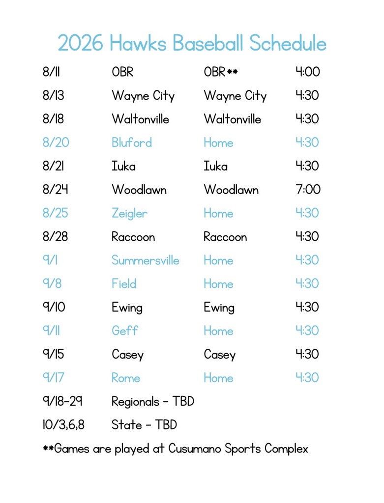 2026 baseball schedule