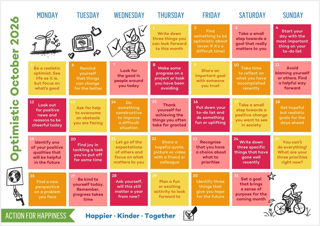 Optimistic October calendar