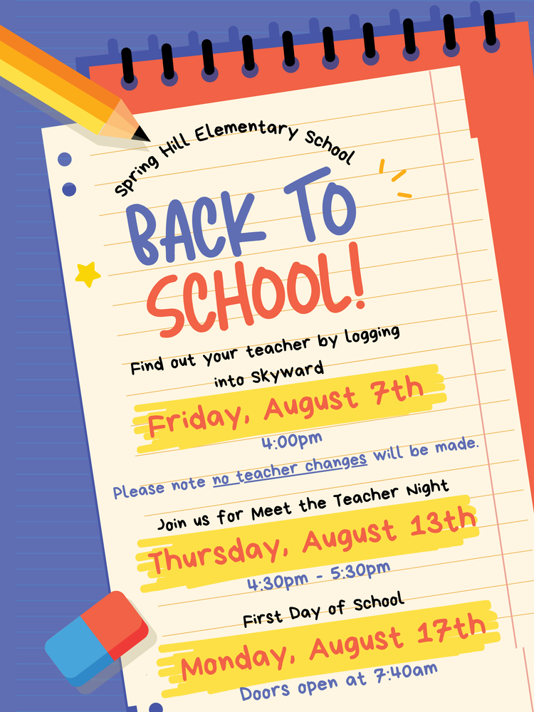 Back to School dates