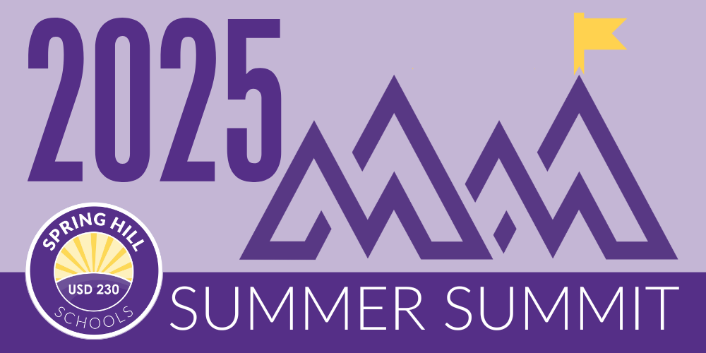 2025 Summer Summit graphic with mountains and a flag