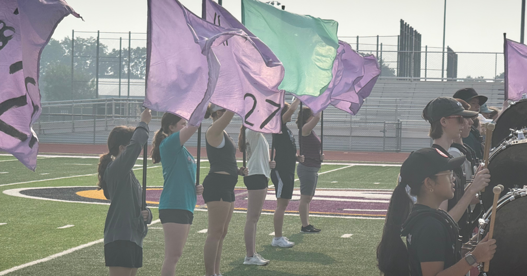 Color Guard practicing