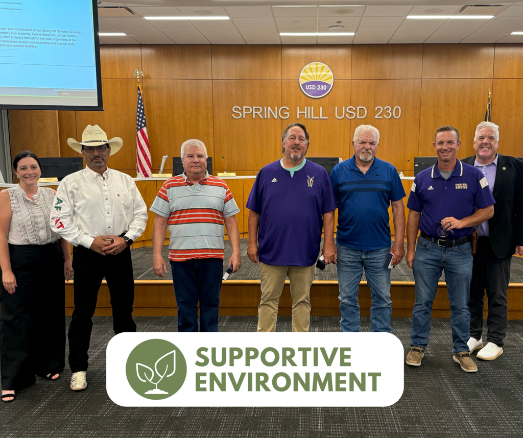 Grounds Crew receiving a Core Value Award at the 8/11 BOE Meeting