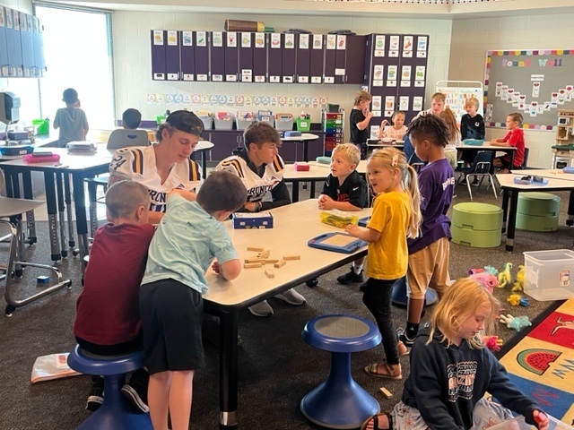 Bronco Buddies helping out.