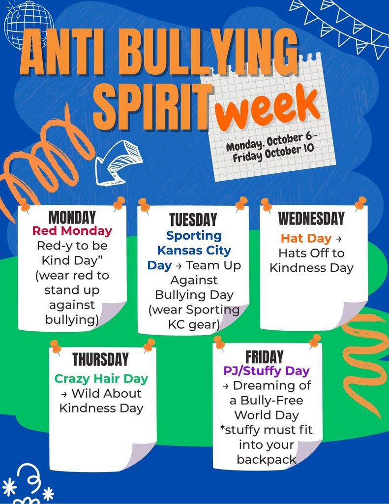 Anti Bullying Spirit Week Flyer
