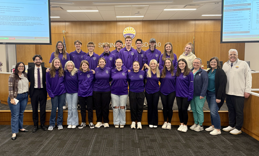 shhs marching band and color guard at the 10/27 BOE meeting
