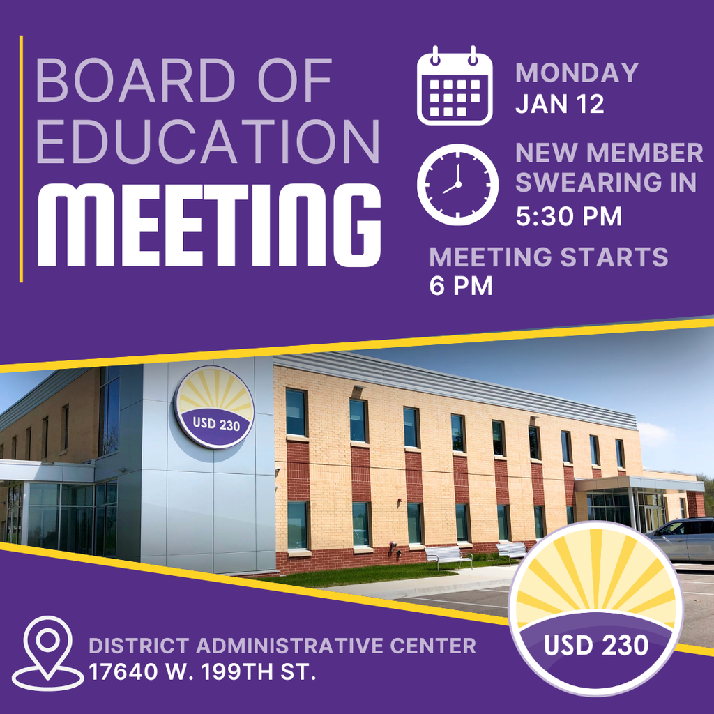 Board Meeting 1/12/2026 notification. Swearing in new members 5:30p and meeting to follow.