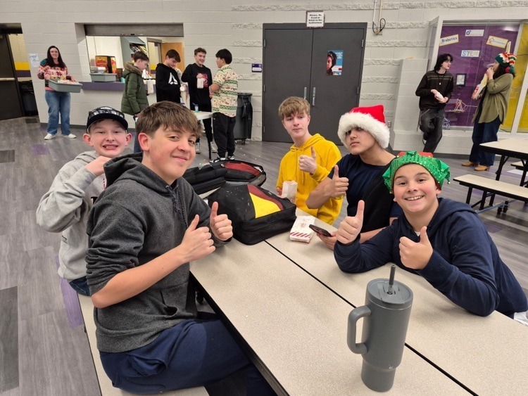 Middle school students at lunch