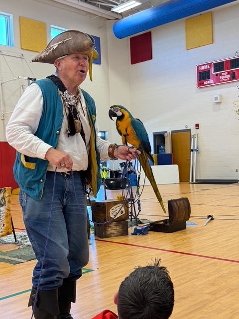 Clifton and Captain Flint came to teach 4th grade a little about Treasure Island!