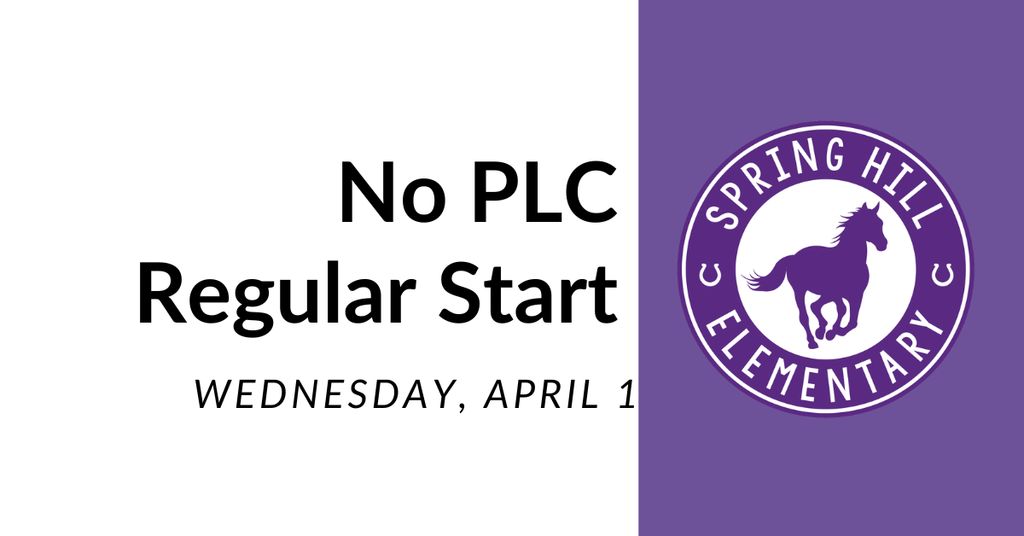 No PLC Regular Start Wednesday, April 1