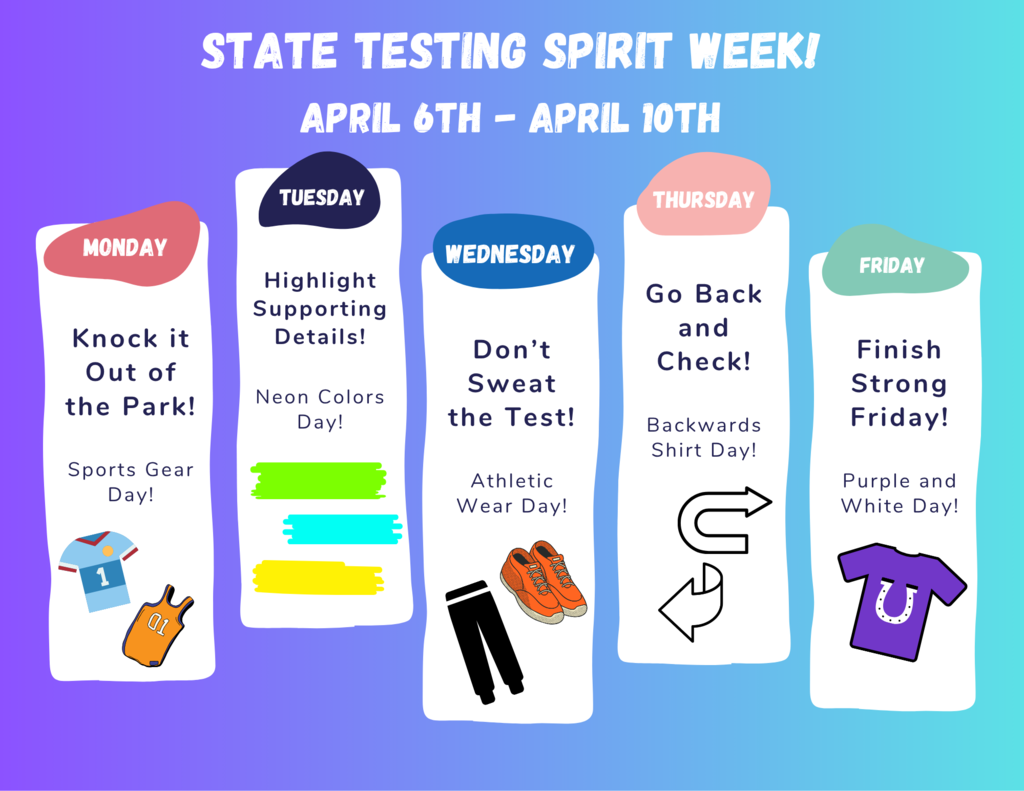 state testing spirit week graphic