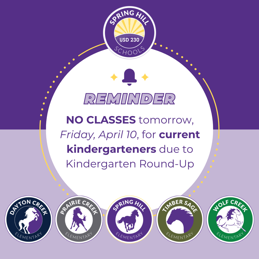 Kindergarten No Class Friday, April 10