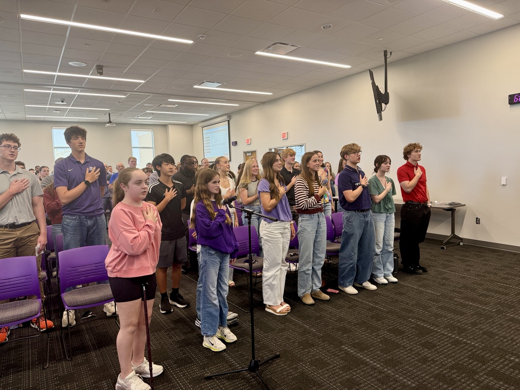 FSMS students leading the audience in the Pledge of Allegiance at the May 11 BOE Meeting