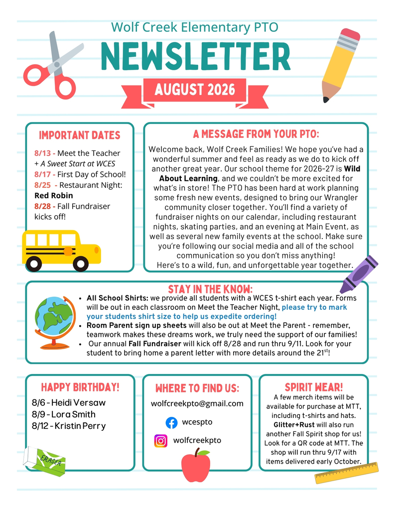 Check out PTO's August Newsletter!