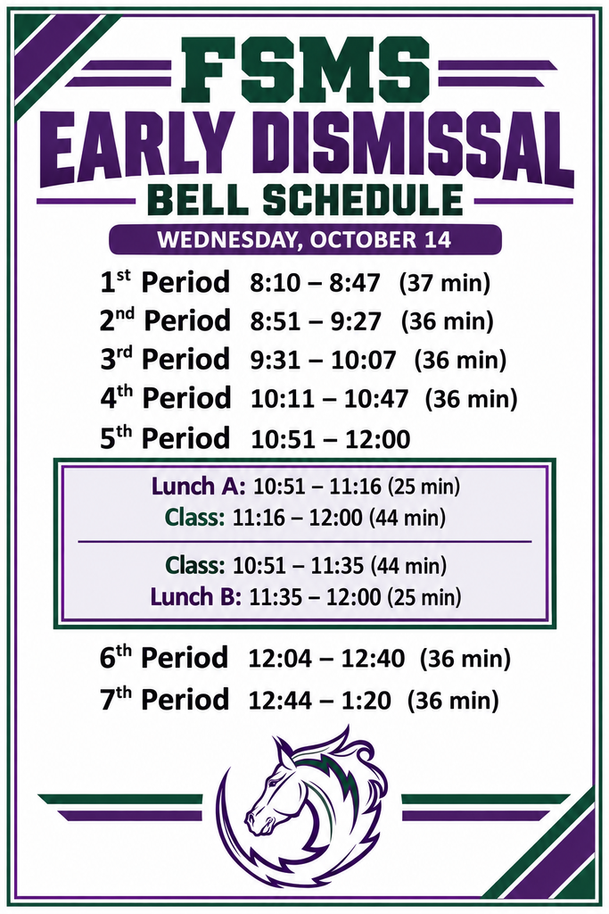 Early dismissal tomorrow