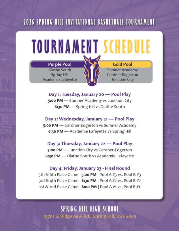 Tournament schedule for 2026 SHIBT