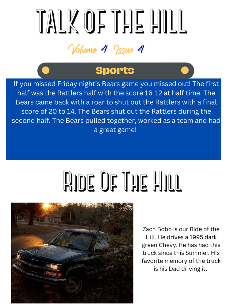 Front of school newspaper