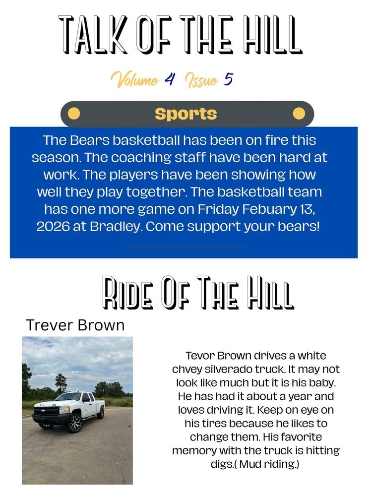 Front of school newspaper 