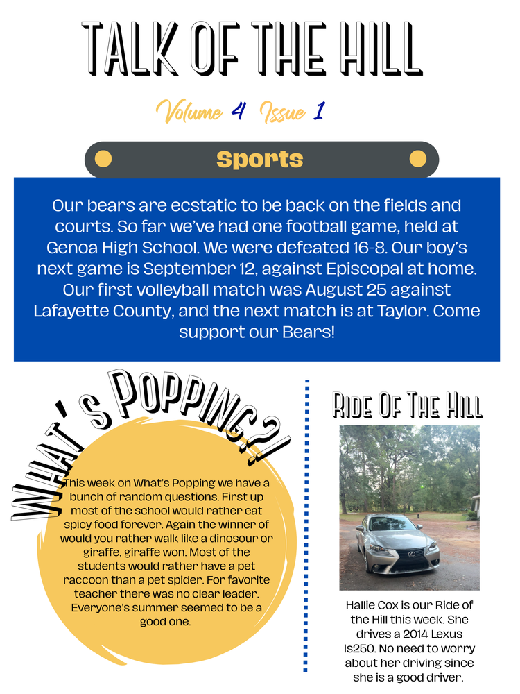 Front of school newspaper