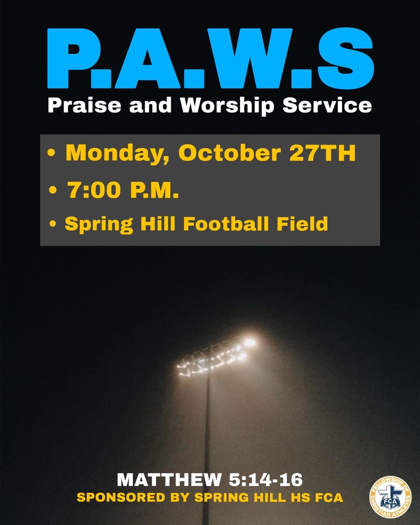 Please make plans to come join us for our PAWS (Praise And Worship Service)!! We hope to see you there!