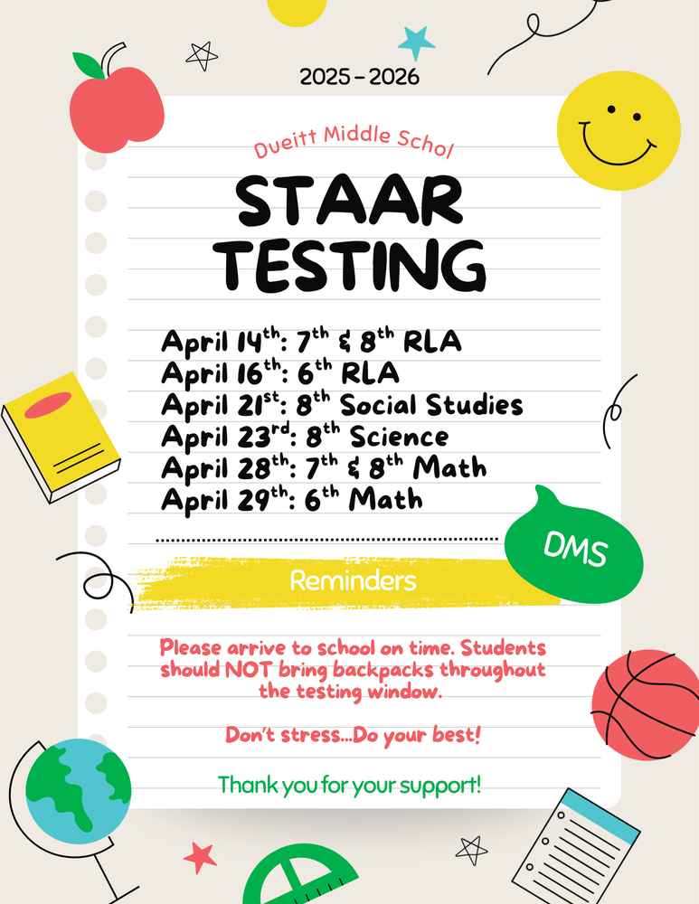 STAAR Testing Dates