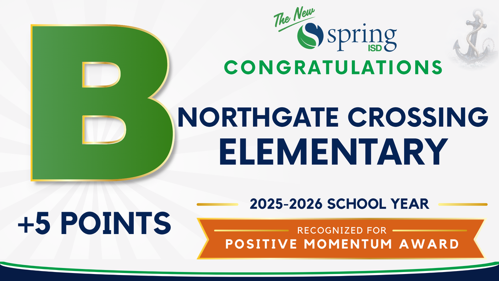 Congratulations again to Northgate Elementary School on receiving the Positive Momentum Award during yesterday’s Principal Leadership Meeting. Northgate maintained its B accountability rating, moving from 80 to 85.