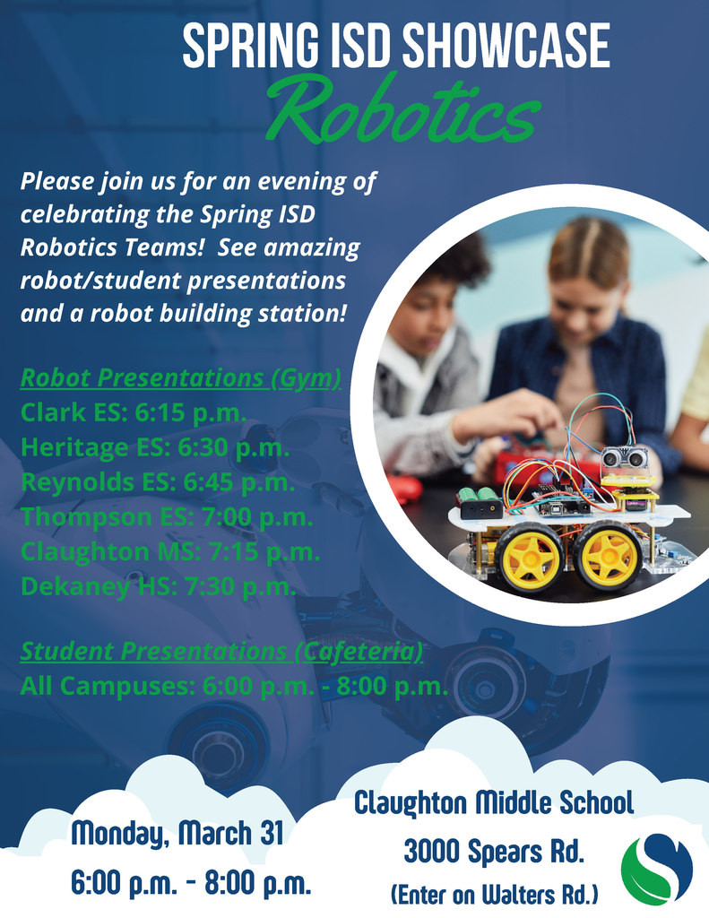 Get ready for an exciting display of innovation and creativity! 🌟 Join us for the Robotics Showcase, where our talented student teams will demonstrate their cutting-edge creations and problem-solving skills. Don’t miss the chance to see the future of technology in action! 🤖✨
