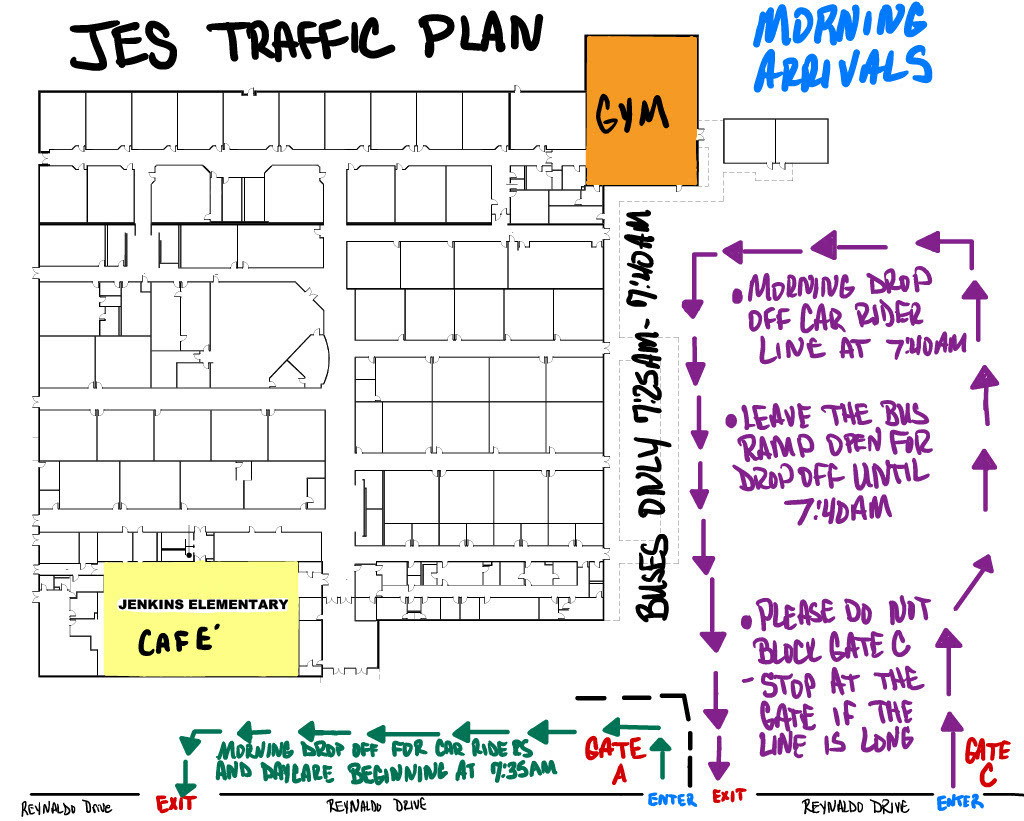 Morning Arrivals and afternoon dismissalsTraffic Flow